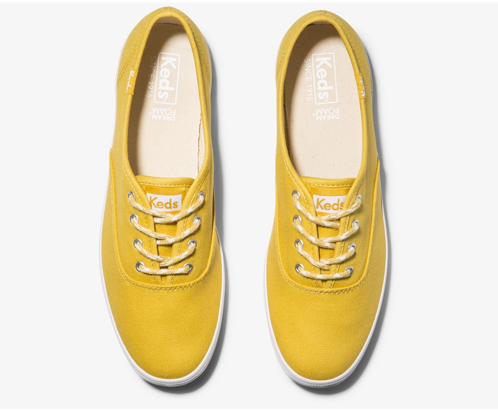 Keds Womens Sneakers Yellow - Champion Solids - 213JQSUDX